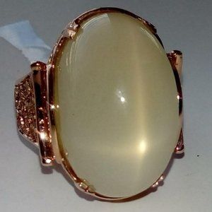 Magnificent 14K Rose Gold HUGE Star Moonstone Ring Size 8
